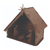 Pesebre Navideño Nacimiento Madera Mdf Tipo Artesanal Chico