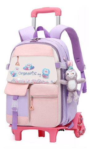 Mochila De Carrito Bolsa Con Ruedas, Mochilas Infantil Escolar Para Niñas Grande,mochila Escolares Alta Capacidad,bolsas De Viaje,35l (sin Colgantes)