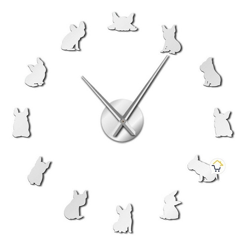 Reloj Pared 3d Decorativo Perros  Moderno Acrílico Jk167