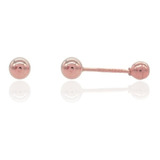 Broqueles Dormilona Bola 3mm. Oro Rosa 10k, Mujer, Piercing