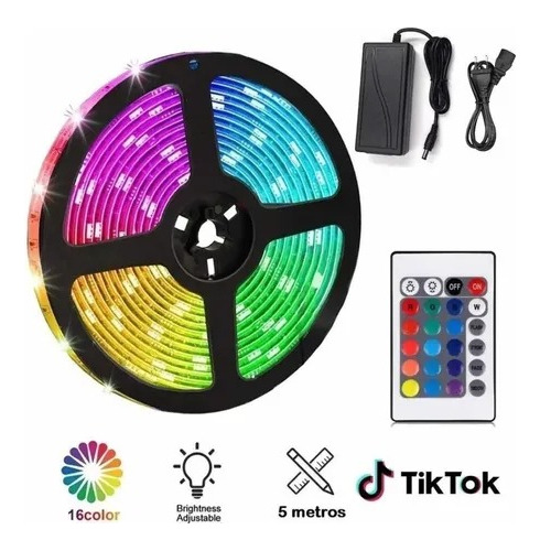 Cinta Luces Tira 300 Led 5 Metros Rgb Multicolor +control