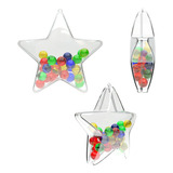 Esferas Transparentes De Plástico Estrella Decoración 30 Pz.