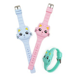 Cat Cartoon Flip Silicona Led Reloj Electrónico Niños Regalo