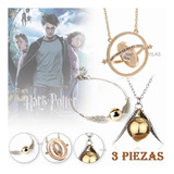 Collar Giratiempo Harry Potter + Collar Y Pulsera Snitch
