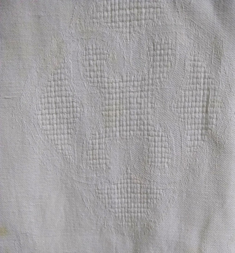 Mantel Blanco Algodón Antiguo Con 5 Servilletas 150x140cm