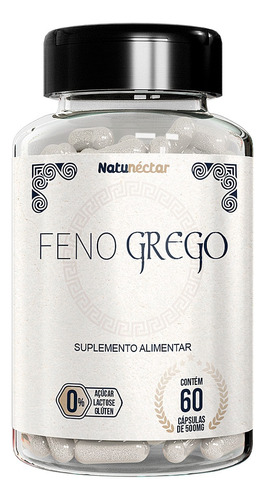 Feno Grego 60 Capsulas Premium Original 100% Natural Puro Pó