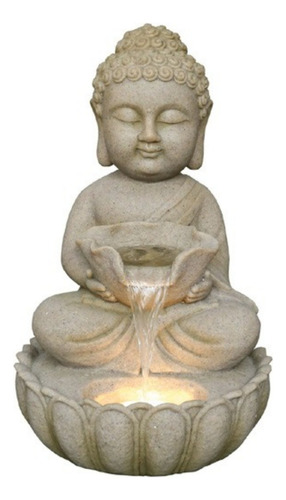 Fuente De Agua Grande Niño Buda 55cm Cascada + Led Zen Zn 