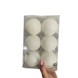 Pack X12 Esferas Navideñas Blancas Decoración Árbol 
