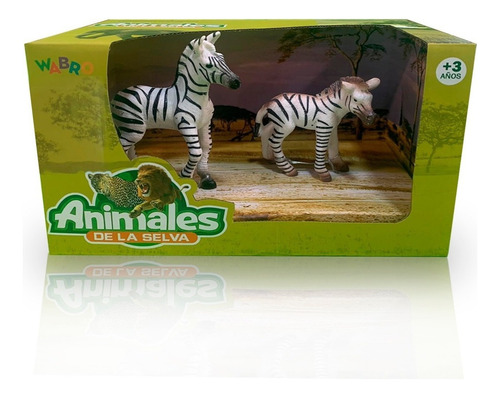 Animales De La Selva Cebra Cachorros Pack X 2 Color Blanco