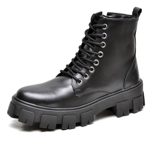 Bota Coturno Tratorado Feminino Preto Original Dubuy