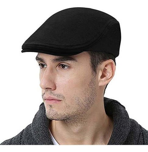 Gorro Boina Negra Plano Tradicional Hombre