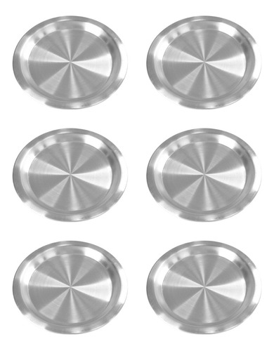 Set X6 Plato Playo Aluminio Real 26 Cm Bandeja Gastronomico 