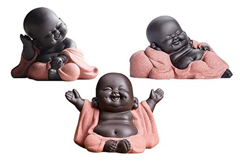 Colección De 3 Estatuas Sonrientes De Buda Lindas 3 Es...