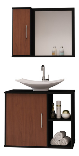 Conjunto Gabinete Banheiro Olimpic 60cm Com Espelheira +cuba