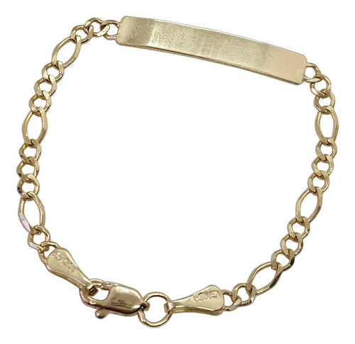 Esclava Pulsera De Niño Oro 10k Tejido Figaro 14cm 3mm