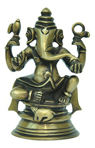 Estatua De Latón De Ganesha Elegante