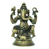 Estatua De Latón De Ganesha Elegante