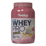 Whey Protein Gourmet - 1kg - Health Time Concentrado Sabor Milkshake Banana C/ Morango