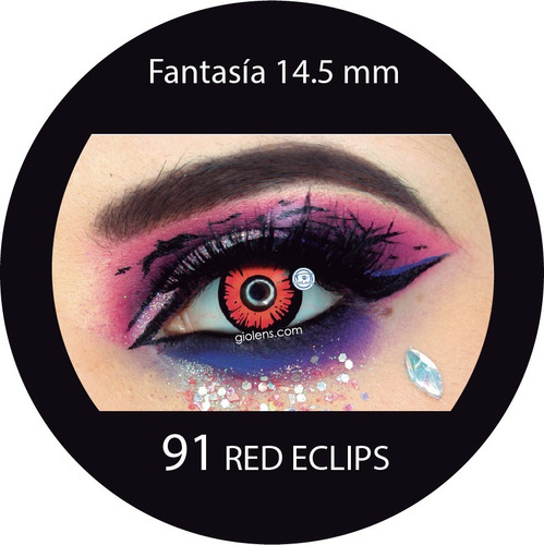 Pupilentes Halloween Fantasía Red Eclipse Estuche + Envio