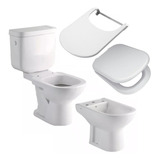 Combo Bari Ferrum Bidet Inodoro Largo Deposito Tapas Complet