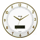 Relógio De Parede Sofisticado Base Branca E Dourado 6827-029