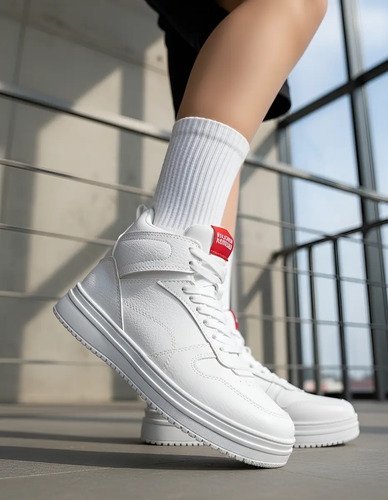 Tenis Escolar Unisex Niño O Niña Bota Botin Arco Ortopedico Chabelo C842-a Blanco
