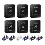 Kit 6 Receptores M-vave + 6 Fones Qkz Ak6 Monitor De Palco