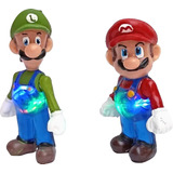 Muñecos Mario Bros Set Mario Y Luigi Luminosos Y Articulados