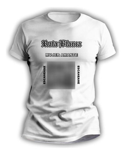 Remera Sublimada Rockera Nene Y Nena Qr Rata Blanca - 4301