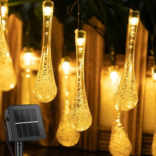 Guirnalda Luces Solar Exterior Gotas 4m 30 Led Navidad