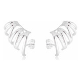 Brinco Zig-zague Labirinto Ear Cuff Banhado A Prata Semijoia