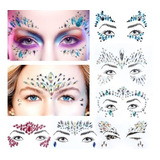 6 Adesivo Glitter Pedra Rosto Maquiagem Carnaval Festa
