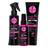 Kit Haskell Cavalo Forte Hidra Fluído Leave Sérum Antifrizz