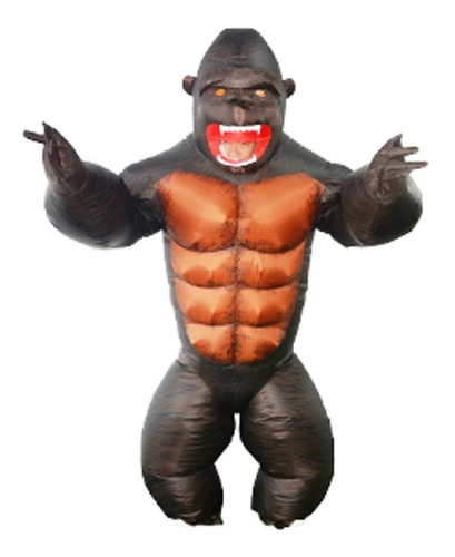 Disfraz Inflable King Kong Gorila Mono Con Inflador A Pila