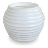 Vaso De Planta Pequeno Redondo Decorativo Polietileno 15x20 Cor Branco