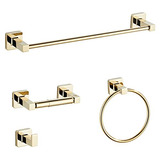 Juego De Accesorios De Baño Acero Inoxidable - Dorado 