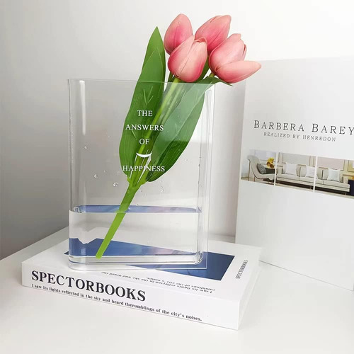 Kayyuki Wh Jarrón De Libros Para Flores, Decoración Estética