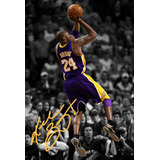 Quadro Placa Poster Kobe Bryant Autógrafo Arremesso 