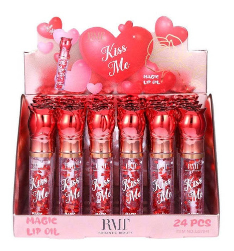 Lip Gloss Mágico Romantic Beauty Con Corazones 