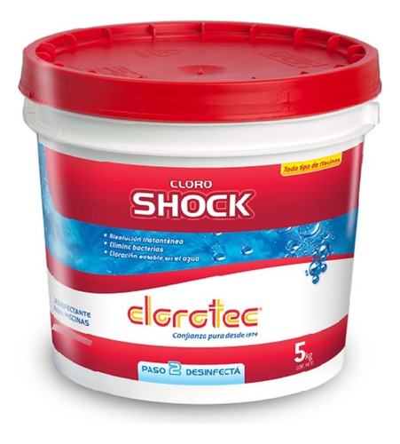 Cloro Shock Instantaneo Disolución Rapida X 5kg Clorotec