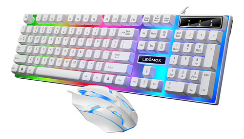 Kit Teclado Semi-mecânico + Mouse Gamer Usb Com Fio Luz Led 