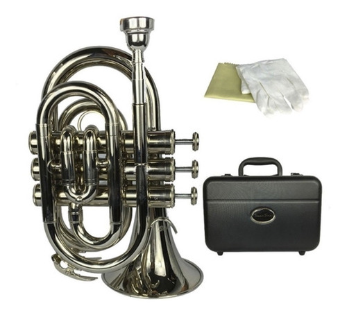 Trompeta Silvertone Pocket Sib Niquelada Sltp002 Envio Full 