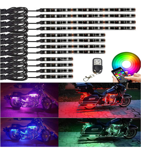 Juego De 12 Tiras De Luces Led Para Motocicletas Nbwdy, M...