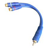 Cabo Y Plug Rca X 2 Jack Rca Femea 20cm Azul