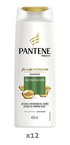 Pack 12 Shampoo Pantene Restauración 400ml