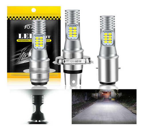 Foco Led H4 H6 Ba20d P15d Para Motocicleta Alta Baja