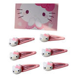 Hermoso Set Pinche Pelo Hello Kitty Rosa  3 Pares  Importado