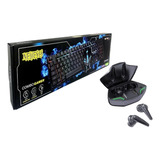 Combo Gamer Mouse Teclado Netmak Y Auricular Inalámbrico Pow