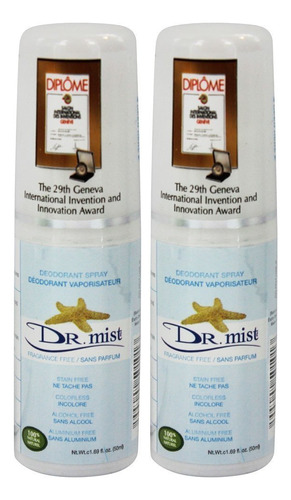 Dr. Mist - Desodorante En Aerosol Natural Sin Perfume Con S.