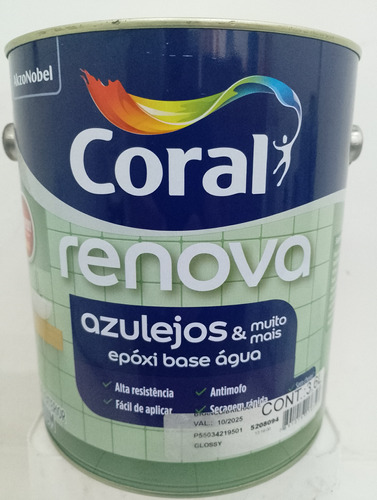 Coral Renova Azulejos Epóxi Base De Água 3,6ml 